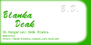 blanka deak business card